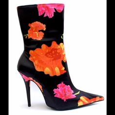 Oh My Goodness, These Are Soooo Gorgeous!!! Jeffrey Campbell Floral Satin High Heeled Bootie. 4 1/2” Heel. Brand New W/Box. No Trades. 1/2 Sizes Should Size Up As These Run Very True To Size To Slightly Small. Only Have 1 Left Of Each Size.Eu 37 And 38 Summer Floral Print Boots, Fitted Pink Floral Heels, Fitted Pink Floral Print Heels, Fitted Floral Print Summer Boots, High Heel Floral Print Boots For Party, High Heel Floral Print Party Boots, Party Boots With Floral Print And Pointed Toe, Trendy Pink Heels With Floral Print, Trendy Pink Floral Print Heels