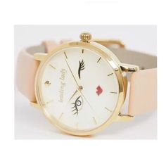 Kate Spade New York Leading Lady Watch - New With Tags Women's Metro Winking Eye Three-Hand Vachetta Leather Watch 34mm I Have Another Kate Spade Watch That Is Very Similar And Have Never Worn This One. New With Tag Attached, Plastic Cover Still Attached To Face And Back Of Watch. I Did Have A Jeweler Replace The Battery To Be Sure It Did Not Die Shortly After Selling! Includes A Kate Spade Watch Box. This Is A Current Style, Still Selling Online At Multiple Retailers Just Below Original Msrp $1 Everyday Pink Quartz Watch, Kate Spade Style, Kate Spade Watch, Rose Gold Apple Watch, Gold Apple Watch, Eye Details, Gold Apple, Kate Spade Accessories, Gold Face