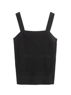 Square-Neck Sweater Tank | Banana Republic Black Summer Top With Straight Neckline, Chic Cotton Tops With Straight Neckline, Chic Cotton Tank Top With Square Neck, High Rise Style, Empower Women, Sweater Tank, Cotton Yarn, Square Neck, Women Empowerment