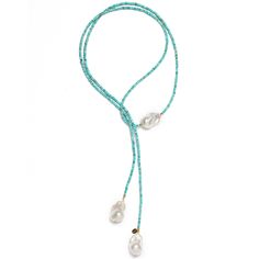 Discover the vibrant essence of life with our Long Baroque Pearl Arizona Turquoise necklace. This chic and adaptable accessory effortlessly transitions from casual to formal occasions. Arizona Turquoise, reminiscent of the ocean's blue hues, is known for its ability to cleanse negative energy, attract good fortune, and enhance honest communication. Each baroque pearl is unique, ensuring your necklace is truly one-of-a-kind. Crafted with durable 14K gold-filled hardware, this necklace is built to last through all your journeys. The Long Baroque Pearl Arizona Turquoise Necklace offers versatile styling options: knot it, loop it, or drape it for a sophisticated look. Keep your pearls away from saltwater, perfumes, cosmetics, perspiration, chlorine, vinegar, ammonia, or dirt. Put your pearl je Honest Communication, September Birthstone Jewelry, August Birthstone Jewelry, July Birthstone Jewelry, Arizona Turquoise, Jewelry Ring Box, Pearl Jewellery Earrings, Men's Jewelry Rings, Evil Eye Jewelry