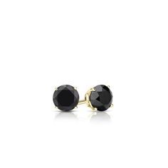 Black diamond stud earrings are a bold trending fashion statement. These round cut circle black diamond studs pair sparkle with a total weight of 0.25 ctw. that add just a touch of subtle style to your wardrobe. Making these your go to pair. Set in modern 4-Prong basket settings and are available with push-back, screw back or lever back clasps in 14K Yellow Gold. Black Diamond Stud Earrings, Round Diamond Stud Earrings, Black Diamond Pendant, Black Diamond Earrings Studs, Yellow Gold Stud Earrings, Black Diamond Studs, Halo Diamond Earrings, Solitaire Diamond Pendant, Earrings Sparkle