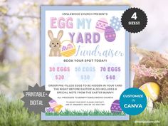 an easter egg hunt flyer is shown