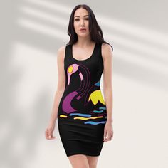 Thank you for choosing to shop with us 🙏 Fashion Art Dress, Sublimation Cut & Sew Dress, Fitted Dresses For Women Make a statement and look fabulous in this all-over printed, fitted dress.  📌 Note: This item is print on demand, which means it's printed, prepared and shipped by my production partner in USA. All designs and art work are my own unique designs. Products are shipped from my production partner therefore I don't get to see the finished product prior to despatch. 📌 Please scroll thro Artistic Fitted Party Dresses, Artistic Multicolor Graphic Print Dress, Stretch Multicolor Dress With Graphic Print, Black Graphic Print Bodycon Dress, Black Printed Party Dress, Black Bodycon Dress With Graphic Print, Black Graphic Print Bodycon Dress For Party, Artistic Fitted Multicolor Dress, Black Bodycon Dress With Graphic Print For Party