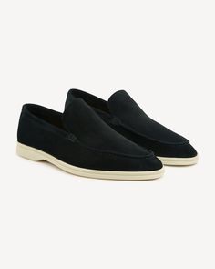 Brabion Unlined Capri Suede Loafer – Black Modern Slip-on Loafers With Vibram Sole, Business Slip-on Loafers With Contrast Sole, Business Loafers With Contrast Sole And Slip-on Fit, Classic Slip-on Sneakers With Stitched Sole, Modern Wingtip Loafers With Textured Sole, Low-top Textured Sole Loafers, Business Slip-on Moccasins With Vibram Sole, Business Low-top Loafers With Leather Sole, Business Loafers With Low-top Leather Sole