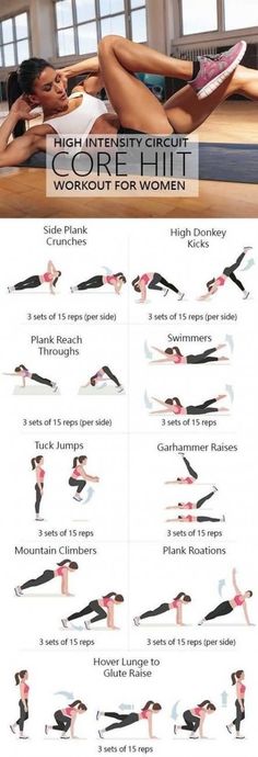 a woman is doing exercises on her stomach and back with the words high intensity circuit workout for