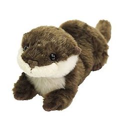 the stuffed animal is brown and white