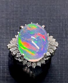 Mexican Fire Opal Ring Multicolor Cabochon Rings For Formal Occasions, Formal Multicolor Cabochon Rings, Formal Multicolor Opal Ring, Formal Multicolor Opal Gemstone Ring, Multicolor Oval Opal Ring For Formal Occasions, Mexican Fire Opal Ring, Mexican Fire Opal, Matrix Opal, Fire Opal Ring