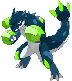 an image of a blue and green pokemon character