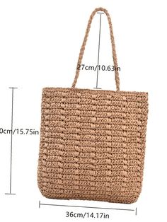 Bag For Love - Minimalist Large Capacity Straw Bag - Women Tote Bags Product Description Style Vacation Color Brown Quantity 1 piece Strap Type Double Handle Pattern Type Plain Bag Size Large Type Straw Bag Material Paper Size Chart INCH CM Size Bag Width Bag Height Bag Length one-size 2 15.7 14.2 Size Bag Width Bag Height Bag Length one-size 5 40 36 Similar Products h2 { text-align: center; } .red-box { width: 100%; display: flex; flex-direction: row; flex-wrap: wrap; justify-content: center; } Casual Bucket Bags In Solid Color, Large Rectangular Casual Bag, Large Rectangular Casual Bags, Casual Large Square Shoulder Bag, Casual Large Rectangular Bag, Casual Rectangular Solid Color Bucket Bag, Casual Large Square Bag, Casual Square Solid Color Shoulder Bag, Large Capacity Crochet Bucket Bag For Daily Use