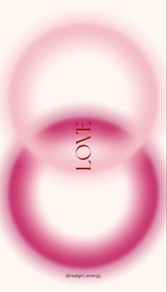 two circles with the word love in red and pink on top of each other against a white background