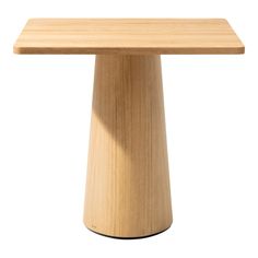 a small wooden table with one leg on the top and two legs on the bottom