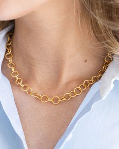 A classic component in our line as one of our favorite chains, the Ralph Chain Necklace is now offered as a stand alone staple piece. Layer it or wear it as subtle statement with the perfect neckline. Elegant Cable Chain Necklace, Elegant Round Cable Chain Necklace, Elegant Long Cable Chain Necklace, Elegant Long Chain Necklace For Everyday, Elegant Long Gold Chain Necklace, Chic Jewelry With Solid Chain Link Construction, Chic Metal Chain Necklace With Cable Chain, Chic Metal Cable Chain Necklace, Timeless Link Necklaces For Everyday