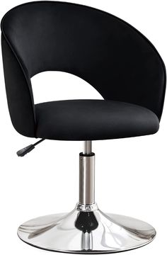 PRICES MAY VARY. 【Modern Velvet Casual Vanity Chair】: Furniliving contemporary round-back swivel chair is founded atop a polished chrome finished metal pedestal base. 2.55" thick high density sponge foam, very soft and comfortable, everyone compliments. Adds the right touch of ambience to your office, bedroom and living room. 【Height-Adjustable Accent Chair】: The seat height can be adjusted from 21.28cm/16.25" to 53.34cm/21" through a simple hydraulic lifting mechanism. The SGS-certified pneumat Makeup Vanity Chair, White Makeup Vanity, Chairs For Living Room, Makeup Chair, Chair Lounge, Bar Black, Vanity Chair, Swivel Accent Chair, Swivel Chairs