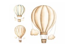 three hot air balloons flying in the sky