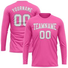 Suit up to show off like a true sports fan! This technology long sleeve t-shirt can keep you cool and dry no matter how hot things get on the court. Features: 1. Material: 95% Polyester/5% Spandex 2. Long sleeve t-shirt with printed name and numbers 3. Moisture-wicking fabric has spongy handle, good draping property and elasticity as well as good dimensional stability and wrinkle-resistance 4. Breathable & Quick-Drying 5. Athletic Cut & Exquisite stitching not easy to fall off 6. Crew neck 7. Lo T Shirt Sale, Light Blue Long Sleeve, Blue Football, Alpha Kappa Alpha, Pink T Shirt, Cheap T Shirts, Gray Long Sleeve, Pink Tshirt, Blue Long Sleeve