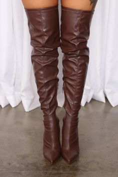 New Over The Knee Boots | Fashionsarah.com Ladies Heels, Knee Stretches, Thigh Boots, Thigh Boot, Lingerie Accessories, Shop Maxi Dresses, Thigh High Boots, Brown Fashion, Heel Shoes