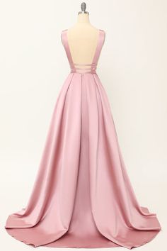 Satin Long Prom Dress, V Neck Prom Dresses, Corset Dress Prom, Dresses Royal, Affordable Dresses, Sophisticated Dress, Candy Pink, Floor Length Dresses, Long Prom Dress