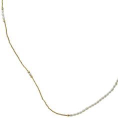 A dainty beaded necklace adorned with gold and fresh water pearl beads. Add the ocean and earth's elements to your everyday. ~ 14k gold filled ~ necklace length is 15" + 1" ~ made to order, please allow 1-2 weeks to ship Dainty Single Strand Pearl Necklace In 14k Gold, Everyday Gold Pearl Necklace With Tiny Beads, Delicate Gold Pearl Necklace With Tiny Beads, Dainty 14k Gold-filled Single Strand Pearl Necklace, Dainty Pearl Beaded Necklaces With Gold Beads, Dainty Pearl Beaded Necklace With Gold Beads, Dainty Pearl Necklace With Gold Beads, Bead Choker, Gold Filled Necklace