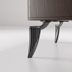 an image of a wooden cabinet with metal legs