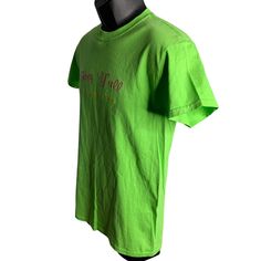 Hey Yall Embroidered Crewneck T Shirt S Lime Green Short Sleeves Southern ThingExcellent conditionChest: 17" laying flatSleeves; 6"Length: 27" shoulder to hem100% CottonMade in Nicaragua Green Embroidered Text Short Sleeve T-shirt, Spring Green T-shirt With Embroidered Graphics, Casual Green Tops With Embroidered Logo, Casual Green T-shirt With Embroidered Logo, Green Spring Tops With Embroidered Logo, Spring Green Tops With Embroidered Logo, Green Spring Top With Embroidered Logo, Spring Green Top With Embroidered Logo, Green Cotton Tops With Embroidered Logo