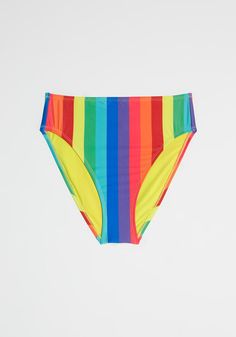 Do you ‘sea’ what we ‘sea?’ You rockin’ these multicolored striped bikini bottoms under the sun at places ranging from a seaside resort to your backyard...wherever works best for you ! Featuring an exclusive, retro classic rainbow stripe print, this 1990s-esque swim separate is super fun to mix-and-match with. Vivid, throwback features—a high-waisted silhouette and high-cut leg—make this ModCloth namesake label swimwear bottom worthy of being the first thing you pack for your vacation. Shell: 88 Vintage Style Swimwear, Gingham Embroidery, Casual Dresses Plus Size, Tunic Hoodie, Vintage Swimwear, Seaside Resort, Cute Bathing Suits, Rainbow Shop, Casual Rompers