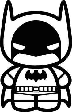 a black and white drawing of a batman character