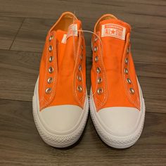 New Without Box. Orange Converse Sneakers For Spring, Spring Orange Converse Sneakers, Converse Slip-on Spring Sneakers, Converse Orange, Melon Baller, Shoes Converse, Women's Converse, Womens Converse, Converse All Star