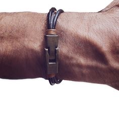 3 Strands Men Leather Bracelet! Absolutely Gorgeous The Perfect Men Gift Great Quality Gift For Him! Masculine Everyday Adjustable Bracelets, Masculine Adjustable Leather Bracelet, Masculine Adjustable Leather Bracelet For Everyday, Masculine Leather Bracelet For Everyday, Adjustable Bracelet With Stainless Steel Clasp For Everyday Use, Casual Brown Wrap Bracelet For Everyday, Men Leather Bracelet, Viking Skull, Stainless Steel Cross Pendant