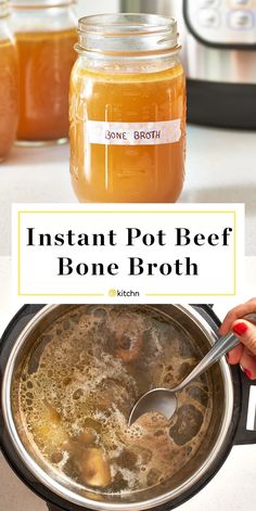 the instant pot beef bone broth recipe is ready to be cooked