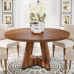 Tribesigns Dining Table, 47 Round Kitchen Table Farmhouse Dinner Table Tribesigns Round Farmhouse Dining Table, Farmhouse Round Dining Table, Small Dinner Table, Round Dining Table For 4, Wood Round Table, Round Dinner Table, Dining Table For 4, Wood Kitchen Table, Table For Dining Room