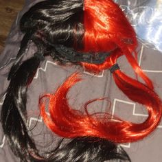 Half Black Half Red Long Hair W Bangs .Wig For Halloween Bought For Costume And Never Used Long Hair W Bangs, Hair W Bangs, Red Long Hair, Red Wig, Bangs Wig, Wig Color, Long Red Hair, Red Wigs, Wig Hairstyles