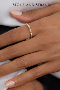 Polished in Pearls Ring Pearl Wedding Band, Pearl Wedding Bands, Pearls Ring, Pearl Jewelry Design, Freshwater Pearl Jewelry, Jewelry Styles, Freshwater Cultured Pearls, Pearl Wedding, New Jewelry