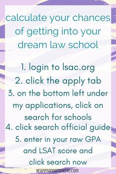 a poster with the words, how to apply an application for students in law school