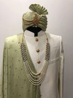 Drop Any sort of personalization requests for the embroidery, shawl,turban,neckpeice(mala) The set includes all the items represented in the photo 1) Sherwani 2)Churidars bottoms 3)Neckpeice 4)Shawl If the client is looking for matching shoes we can do that as well(Shoes/Juttis Will Be charged additionally, i.e They are not included in this price) Mens Wedding Outfit, Wedding Outfit Indian, Outfit Indian Wedding, Mens Wedding Wear, Wedding Outfits Indian, Wedding Turban, Embroidery Shawl, Kurta Pajama For Men, Nehru Jacket For Men