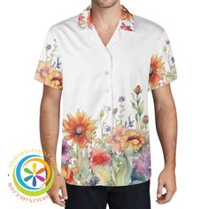 The Floral Gardens Hawaiian Casual Shirt brings the stunning beauty of a floral garden and the vacation vibes of the Hawaiian Islands to your wardrobe all year round! With its bright, colorful design, this shirt is perfect for warm spring and summer days. Get ready to take a breath-taking fashion stroll through the blooming flowers. We create Funky & Fun! It's made of polyester fabric material labelled for a summer casual shirt, but who's saying it's only for the summer?! Retro Hawaiian shirts c Hawaiian Gardens, Summer Retro, Vacation Vibes, Warm Spring, Casual Summer Shirts, Hawaiian Islands, Floral Garden, Hawaiian Shirts, Colorful Design