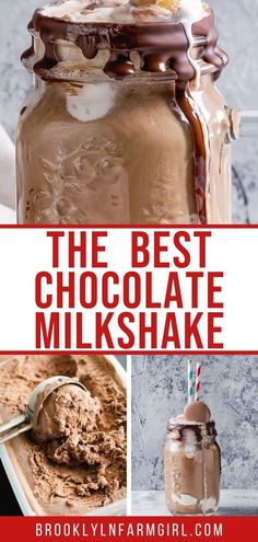 the best chocolate milkshake recipe in a mason jar