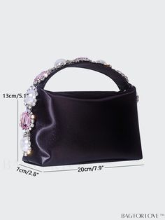 BagForLove - Elegant Black Satin Evening Bag with Rhinestones and Faux Pearls - Luxury Designer Handbag 2023 Product Description Color Black Details Rhinestone Magnetic No Bag Size Mini Style Glamorous Closure Type Zipper Pattern Type All Over Print Strap Type Top Handle Type Square Bag Material Satin Composition 50% Viscose Care Instructions Do not wash Size Chart INCH CM Bag Height Bag Length Bag Width Handle Height 5.1 inch 7.9 inch 2.8 inch 3.9 inch Bag Height Bag Length Bag Width Handle Height 13 cm 20 cm 7 cm 10 cm Details Pictures Similar Products h2 { text-align: center; } /* æ¢è¡ */ li{ white-space: normal; word-break: break-all; word-wrap: break-word; } .red-box { width: 100%; display: flex; flex-direction: row; flex-wrap: wrap; justify-content: center; } .red-box > div { width Pearl Clutch Bag, Bag For Wedding, Ladies Designer Handbags, Wedding Mint Green, Pearl Clutch, Clutch Bag Wedding, Rhinestone Clutch, Luxury Designer Handbags, Pink Backpack