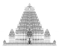 an architectural drawing of a temple