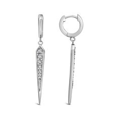 Drop Earrings With their sleek dangle silhouette, the elongated design gracefully frames the face, creating a flattering and eye-catching look that complements any hairstyle or neckline. Earring Sale, The Face, Jewelry Gifts, Cubic Zirconia, Sleek, Drop Earrings, Paris, Sterling Silver, Silver