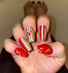 San Fran 49ers Nails, Superbowl Nails 49ers, 49ers Acrylic Nails, Super Bowl Nails 49ers, 49 Ers Nails, Forty Niners Nails, Arkansas Razorback Nails, Washington Commanders Nails, San Francisco 49ers Nails