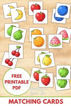 the printable fruit matching cards are great for kids