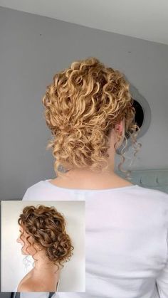 A Cute Hairstyle, Curly Updos, Pearl Pins, Bride Hairstyle, Curly Haircuts, Cute Hairstyle, Short Curly Haircuts