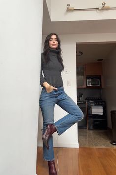 Stilleto Boot Outfit, Winter Going Out Shoes, Jeans And Heeled Boots Outfit, Thanksgiving Outfit Pants, Jeans Knee High Boots Outfit, Hannah Taylor Outfits, Elena Taber Outfits, Callie Adams Foster Outfits, Stuart Weitzman Boots Outfit 5050