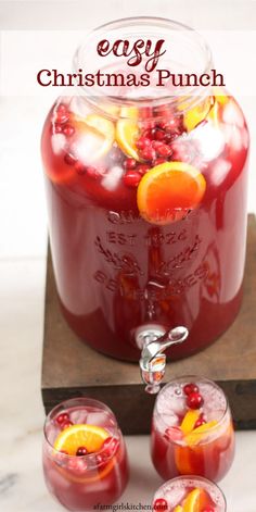 an easy christmas punch recipe with oranges and cranberries