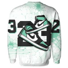 PRODUCT DESCRIPTION: - Made to match ' AJ 1 High OG Green Glow collection ' - Tailored for Fashion Pioneers: Dive into a realm where every garment is a masterpiece of meticulous design, crafted to embrace you in style and sophistication. From vibrant hoodies to shirts boasting designs that captivate, our pieces are more than just clothing—they're statements of individuality. - Materials: 100% High-Grade Polyester Knit Fabric with slightly thinner brushed fleece inside makes this hoodie ideal for Casual Sports Sublimation Design With All Over Print, White All Over Print Sweatshirt For Streetwear, Sporty All Over Print Tops For Streetwear, Sporty Streetwear Tops With All Over Print, Sporty Tops With All Over Print For Streetwear, Casual Sweatshirt With Sublimation Print For Sports Season, Casual Sweatshirt With Sublimation Print For Sports Events, Green Graphic Print Sweatshirt For Sports Season, Sporty Sublimation Print Sweatshirt For Streetwear