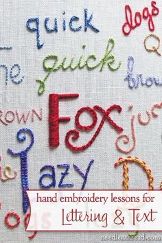 hand embroidery lessons for lettering and text