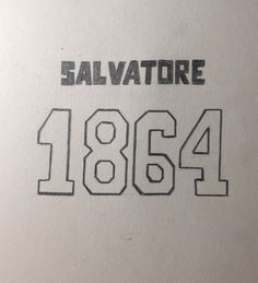 the logo for salvatore is shown in black and white letters on a piece of paper