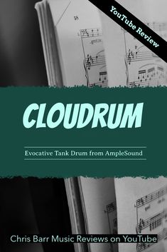 an open book with music notes on it and the words cloudrum written in green