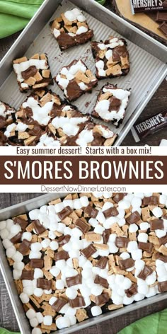 s'mores brownies with marshmallows in the middle