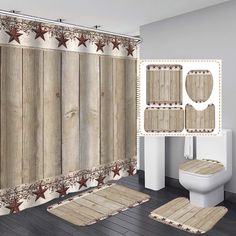 PRICES MAY VARY. 100% Polyester ✅【4PCS INCLUDED】1PIECE 72 X 72 INCH SHOWER CURTAIN & 3PCS RUGS & 12 PIECES SHOWER CURTAIN HOOKS. Standard size meets most people's needs. ✅【AMAZING GIFTS】OLEBETY shower curtain and rug set is a beautiful gift for family, friends, and colleagues. It can be an amazing birthday gift, Christmas gift, housewarming gift, graduation gift, Valentine's Day gift, anniversary gift, wedding gift, baby shower gift, etc. ✅【SOFT & WATERPROOF FABRIC SHOWER CURTAIN】Made of high qu Country Farmhouse Bathroom, Primitive Shower Curtains, Garden Storage Cabinet, Modern Kitchen Storage, Shower Stalls, Star Shower, Toilet Rug, Outdoor Storage Cabinet, Bath Curtain